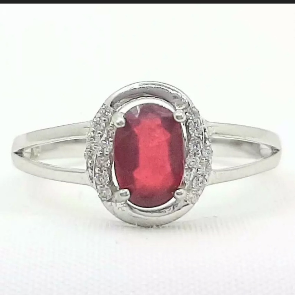 Genuine 1.05ctw Ruby & Diamond Cut White Sapphire